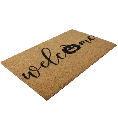 Northlight Natural Coir Pumpkin "Welcome" Halloween Doormat 18" X 30" - Image 2