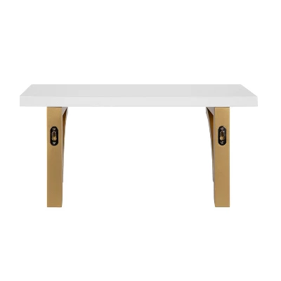 18" Corblynd Traditional Wood Wall Shelf White - Kate & Laurel All Things Decor - Image 2