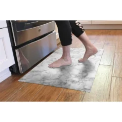 Marble FlorArt Marble Low Profile Machine Washable Kitchen White - Bungalow Flooring