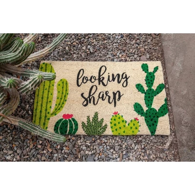 1'4" X 2'4" Looking Sharp Cactus Indoor/Outdoor Doormat Green/Black - Entryways - Image 3