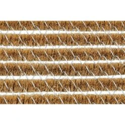 1'2" X 2'6" Geometric Stripes Wire Brush Indoor/Outdoor Doormat Natural/Silver - Entryways