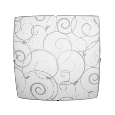 Flushmount Ceiling Light With Scroll Swirl Design White - Simple Designs - Image 2