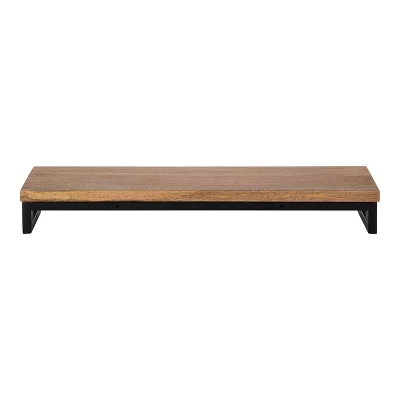 24" X 3" Lankford Wood Shelf Natural/Black - Kate & Laurel All Things Decor - Image 2
