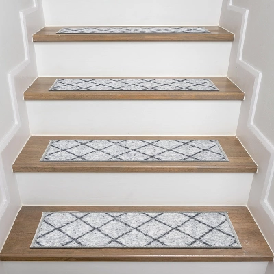 World Rug Gallery Contemporary Trellis Non-Slip Stair Treads - Image 5