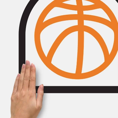 RoomMates XL Basketball Court Giant Peel And Stick Wall Decals With Glow Orange/Black - Image 3