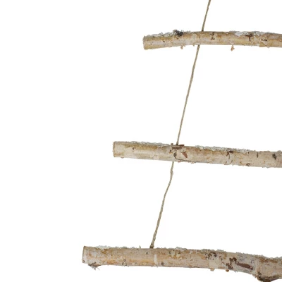 Northlight 51" Natural Brown Frosted Wood Tree With Star Hanging Christmas Decoration - Image 2