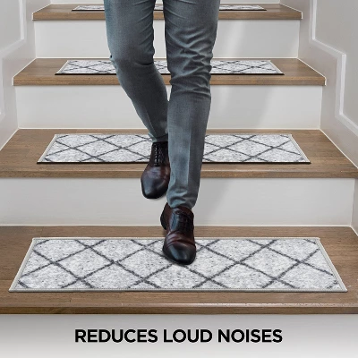 World Rug Gallery Contemporary Trellis Non-Slip Stair Treads - Image 3