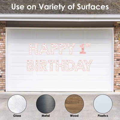 Big Dot Of Happiness 1st Birthday Little Miss Onederful - Peel And Stick Girl First Birthday Party Large Banner Wall Decals - Happy Birthday - Image 2