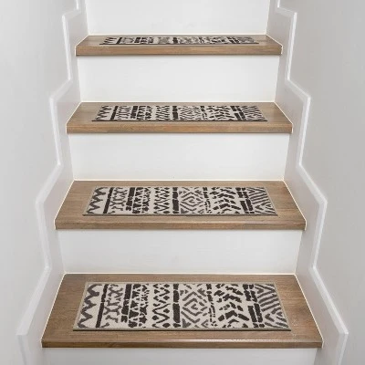 World Rug Gallery Bohemian Design Geometric Non-Slip Stair Treads - Image 7