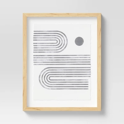 (Set Of 2) 16" X 20" Curve Lines Framed Under Glass Black - Threshold™ - Image 2