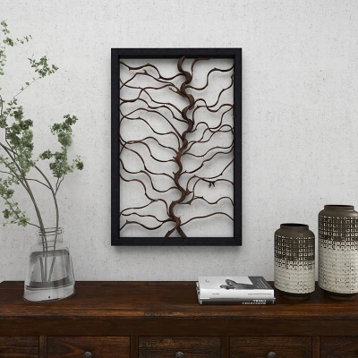 Wood Tree Branch Wall Decor With Black Frame Brown - Olivia & May - Image 17