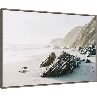 33" X 23" Salerno By Krista Broadway Framed Canvas Wall Art Print - Amanti Art