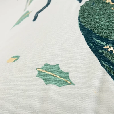 20"x20" Oversize Pumpkin Square Throw Pillow Cover Green/Gold - Rizzy Home - Image 3