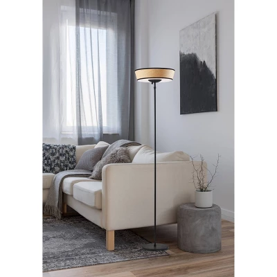 300W Harper Floor Lamp Black/Natural - Adesso - Image 3