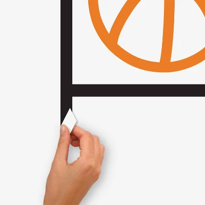 RoomMates XL Basketball Court Giant Peel And Stick Wall Decals With Glow Orange/Black - Image 2