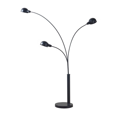 67" Archer 3-Light Adjustable Arc Floor Lamp Black - 510 Design - Image 3