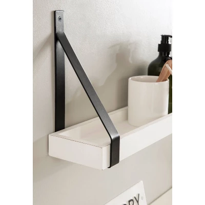 (Set Of 2) 5" X 10" Sudbury Wood And Metal Wall Shelf Set White/Black - Kate & Laurel All Things Decor - Image 6