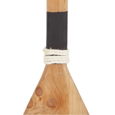 Wood Paddle Novelty Canoe Oar Wall Decor With Arrow Design And Rope Detail - Olivia & May - Image 3