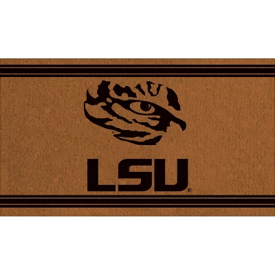 Evergreen Louisiana State University Logo Turf Mat, Brown- 28 X 16 Inches Indoor Outdoor Doormat