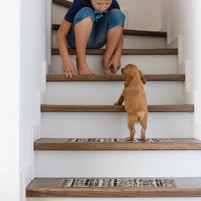 World Rug Gallery Bohemian Design Geometric Non-Slip Stair Treads - Image 4