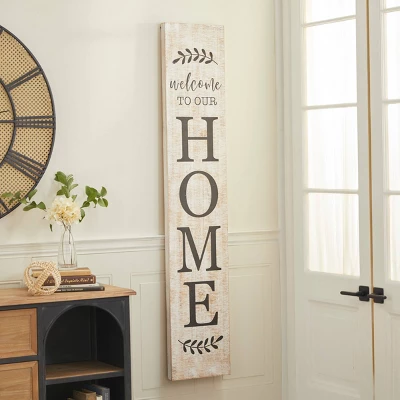 Wood Sign Home Wall Decor Beige - Olivia & May