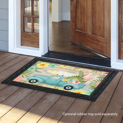 Briarwood Lane Tropical Pickup Truck Summer Doormat Floral Surfboards Indoor Outdoor 30" X 18" - Image 2