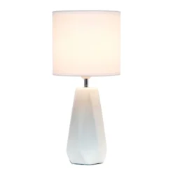 Ceramic Prism Table Lamp Off-White - Simple Designs