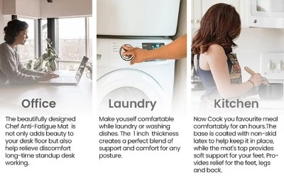 J&V TEXTILES 20" X 55" Oversized Cushioned Anti-Fatigue Kitchen Runner Mat (Kitchen Art) - Image 2