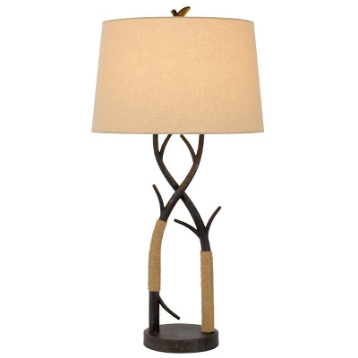 Metal Table Lamp With Rope Accents Black/Tan - Cal Lighting - Image 2