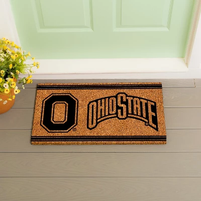 Evergreen Ohio State University Logo Turf Mat, Brown- 28 X 16 Inches Indoor Outdoor Doormat - Image 4