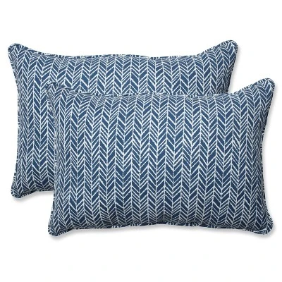 Outdoor/Indoor Herringbone Over-Sized Rectangular Throw Pillow Set Of 2 - Pillow Perfect - Image 10