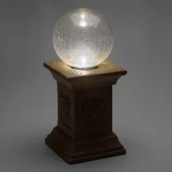 Crackled Glass Solar Gazing Ball Beige - Smart Solar