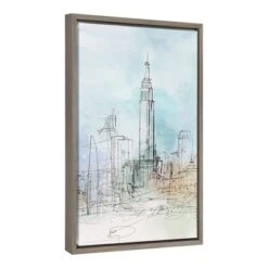 16" X 23" Blue London Framed Canvas Wall Art - Amanti Art