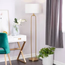 Metal Paper Clip Floor Lamp Gold - CosmoLiving By Cosmopolitan