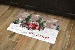 J&V TEXTILES 20"x32" Holiday Themed Christmas Xmas Cushioned Anti-Fatigue Kitchen Mat (May Your Days Be Merry)
