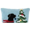 C&F Home 18" X 18" Dog Christmas Tree Hooked Throw Pillow