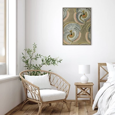 23" X 30" Delicate Deco Plant Pattern V By Baxter Mill Archive Framed Canvas Wall Art Print - Amanti Art - Image 5