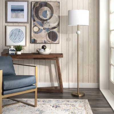 NuLOOM Saxman 63" Marble Floor Lamp Lighting - Gold 63" H X 16" W X 16" D - Image 4