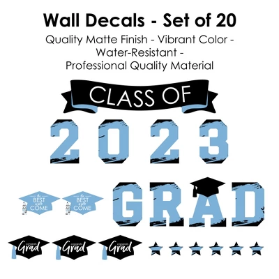 Big Dot Of Happiness Light Blue Class Of 2023 Graduation Party Wall Decals Set Of 20 - Image 5
