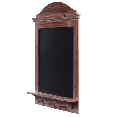 Multi-Functional Wall Memo Board With Chalkboard And Hanging Storage Brown - StyleCraft