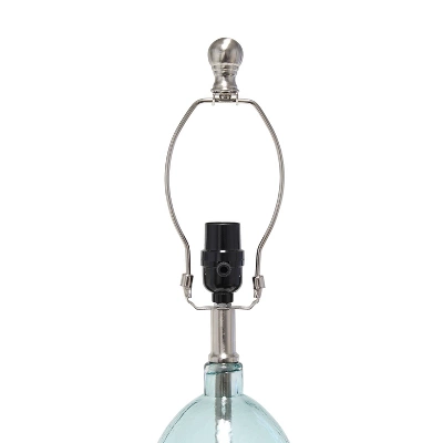 Glass Table Lamp With White Drum Shade Blue - Lalia Home - Image 5