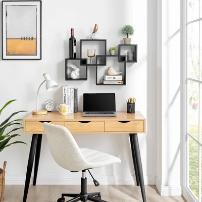 28.35" X 18" Blocchetto Intersecting Cubes Wall Shelf Unit - Danya B. - Image 5