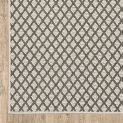 Trinity Casual Diamond Lattice Patio Area Rug Beige/Gray - Captiv8e Designs - Image 7