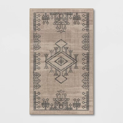 Hancock Distressed Center Motif Rug Beige - Threshold™ - Image 6