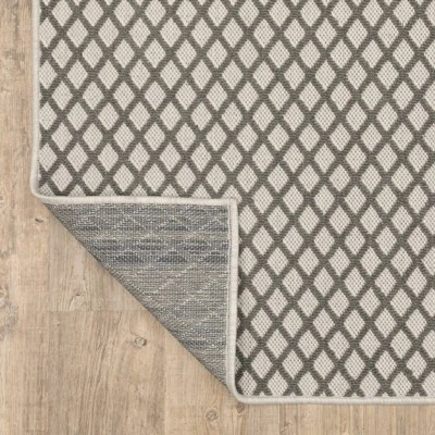 Trinity Casual Diamond Lattice Patio Area Rug Beige/Gray - Captiv8e Designs - Image 5