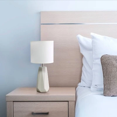 Ceramic Prism Table Lamp Off-White - Simple Designs - Image 3