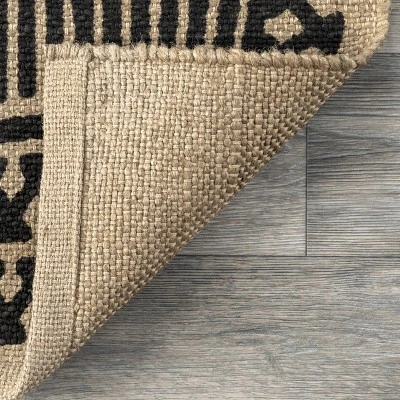 NuLOOM Noel Bohemian Striped Hand Woven Jute Area Rug - Image 6