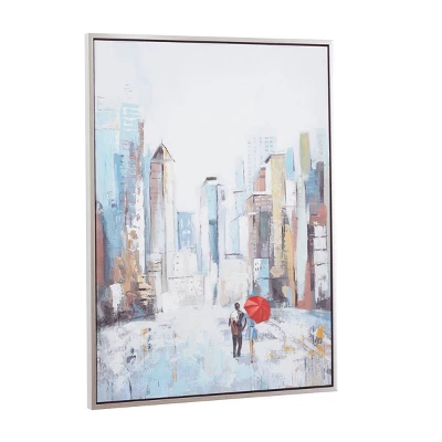 Canvas City Framed Wall Art With Silver Frame Multi Colored - Olivia & May - Image 5