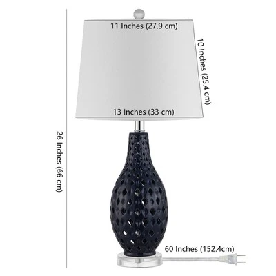 Harlem Ceramic Table Lamp - Navy - Safavieh - Image 2