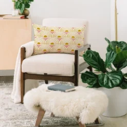 Heather Dutton Aurora Blush Oblong Throw Pillow - Society6